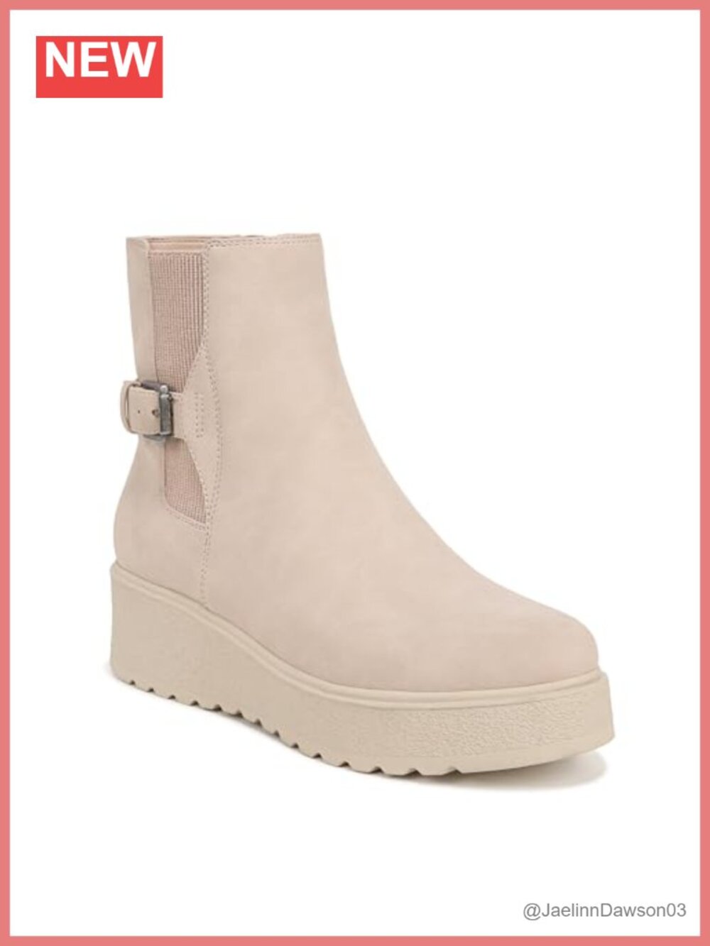 Comfortable Women's Mid-Calf Chelsea Platform Boots with Almond Toe